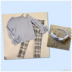 Janie & Jack Plush Pastels Sweater Set with Headband